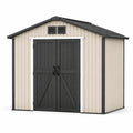 Abri de jardin en polypropylène beige/noir avec double porte 365x302x230 cm