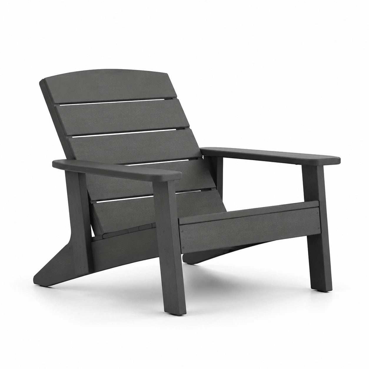 Fauteuil Adirondack en plastique recyclé gris, 75 x 90 x 92 cm