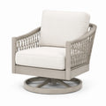 Fauteuil pivotant en aluminium avec coussins en polyester beige