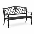 Banc de jardin en acier noir 128 cm