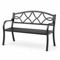 Banc d'extérieur en métal noir, 127 cm