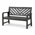 Banc de jardin en métal gris 140x60x80 cm