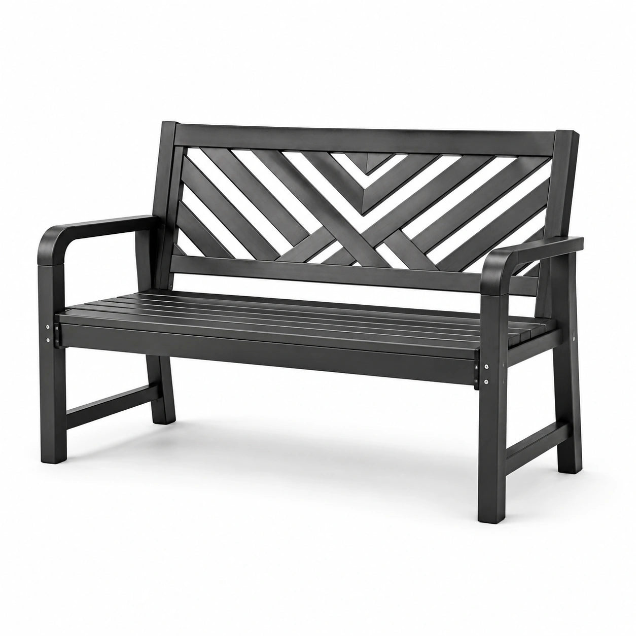 Banc de jardin en métal gris 140x60x80 cm