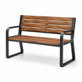 Banc de jardin en bois et métal 120 cm brun/noir