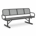 Banc extérieur en métal perforé gris 180 cm