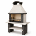 Barbecue en béton avec grille en acier inoxydable gris et anthracite