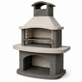 Barbecue en béton avec grille en acier inoxydable et bois 120x60x210 cm gris/noir