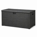 Coffre de rangement en résine tressée avec serrure noir