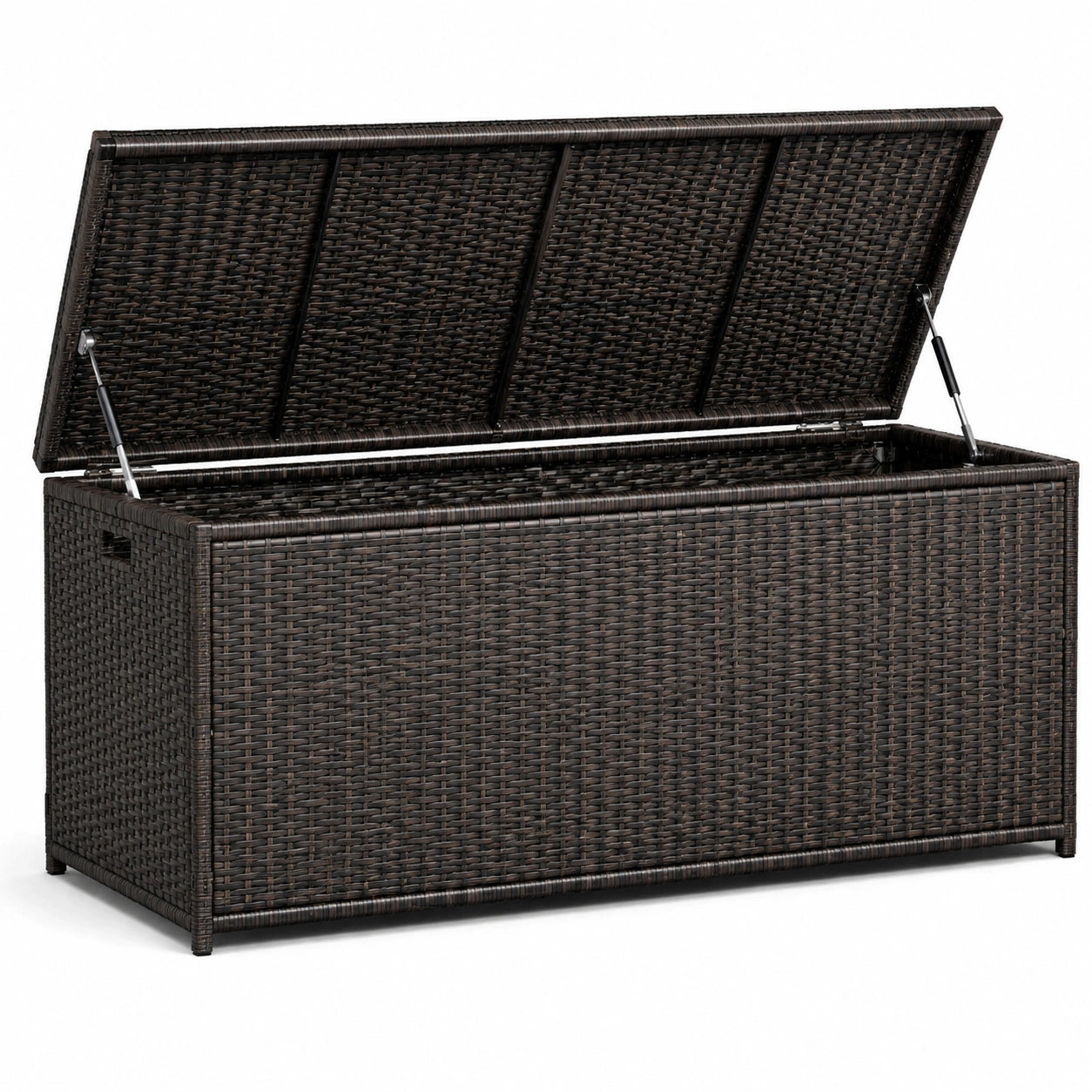 Coffre de rangement en rotin avec structure métallique - Marron