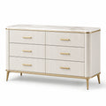 Commode 6 tiroirs en MDF avec décor doré