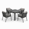 Ensemble de jardin en aluminium et corde gris